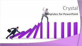  Presentation with domino - Presentation theme having businessman-in-domino-effect-concept background and a white colored foreground