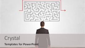  Presentation with maze - Presentation theme with doubt looking to a maze background and a light gray colored foreground