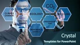  Presentation with ecology - PPT theme having businessman in ecology and environment background and a ocean colored foreground