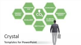  Presentation with ecology - Audience pleasing slide set consisting of businessman in ecology and environment backdrop and a white colored foreground