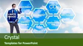  Presentation with ecology - PPT layouts enhanced with businessman in ecology and environment background and a tawny brown colored foreground