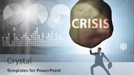  Presentation with economic - PPT theme with businessman-in-economic-crisis-concept background and a light blue colored foreground