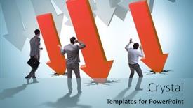  Presentation with economic - Presentation theme enhanced with businessman-in-economic-crisis-concept background and a light blue colored foreground