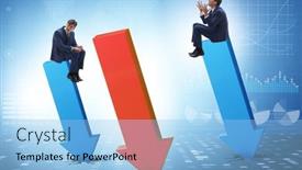  Presentation with economic - Amazing PPT theme having businessman-in-economic-crisis-concept backdrop and a light blue colored foreground