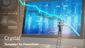  Presentation with forecasting - Beautiful slide set featuring businessman in economic forecasting concept with charts backdrop and a gray colored foreground