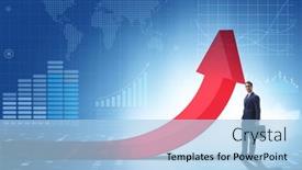  Presentation with economic - Cool new slide deck with businessman-in-economic-growth-concept backdrop and a light blue colored foreground