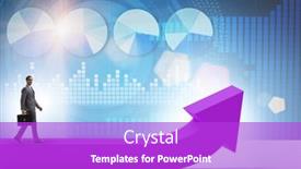  Presentation with stock markets and economic growth - Presentation enhanced with businessman-in-economic-growth-concept background and a  colored foreground