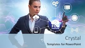  Presentation with fog computing - Colorful slides enhanced with businessman-in-edge-and-fog backdrop and a light blue colored foreground