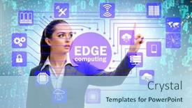  Presentation with fog computing - Audience pleasing slide set consisting of businessman-in-edge-and-fog backdrop and a light blue colored foreground