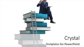  Presentation with learning - Beautiful theme featuring businessman in education and learning backdrop and a white colored foreground