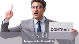  Presentation with contract - PPT theme featuring concept isolated on white bac background and a gray colored foreground