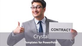  Presentation with contract - Cool new presentation design with businessman-in-employment-contract-concept backdrop and a gray colored foreground