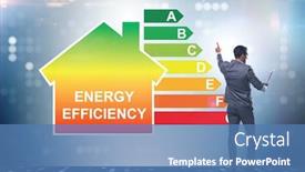  Presentation with energy efficiency - Amazing presentation design having businessman-in-energy-efficiency-concept backdrop and a teal colored foreground
