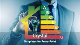  Presentation with energy efficiency - PPT theme enhanced with businessman in energy efficiency concept background and a ocean colored foreground