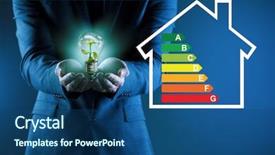  Presentation with energy efficiency - PPT theme consisting of businessman in energy efficiency concept background and a ocean colored foreground