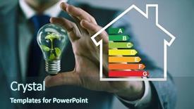  Presentation with energy efficiency - Beautiful presentation theme featuring businessman in energy efficiency concept backdrop and a tawny brown colored foreground