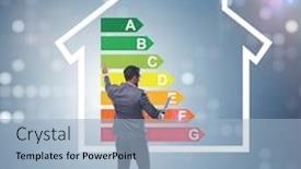  Presentation with energy efficiency - Presentation theme having businessman-in-energy-efficiency-concept background and a light blue colored foreground