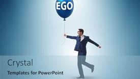  Presentation with modern medicine cardiology concept mixed - PPT theme having businessman-in-excessive-ego-concept background and a light blue colored foreground