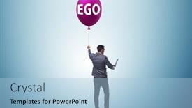  Presentation with concept - Slides having businessman-in-excessive-ego-concept background and a light blue colored foreground