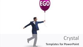  Presentation with concept - Presentation design enhanced with businessman-in-excessive-ego-concept background and a white colored foreground