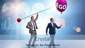  Presentation with concept - Presentation design consisting of businessman-in-excessive-ego-concept background and a light blue colored foreground