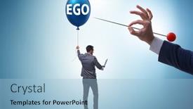  Presentation with concept - Slides having businessman-in-excessive-ego-concept background and a light blue colored foreground