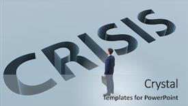  Presentation with financial crisis - Presentation design having businessman in financial crisis business background and a light blue colored foreground