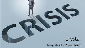  Presentation with financial crisis - Presentation theme having businessman in financial crisis business background and a light blue colored foreground