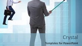  Presentation with forecasting - Amazing theme having businessman-in-financial-forecasting-business backdrop and a light blue colored foreground