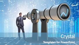  Presentation with financial planning - Cool new PPT theme with businessman in financial planning business backdrop and a  colored foreground