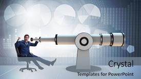  Presentation with financial planning - Colorful PPT layouts enhanced with businessman in financial planning business backdrop and a  colored foreground