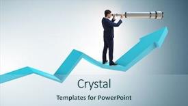  Presentation with financial planning - Beautiful slides featuring businessman in financial planning business backdrop and a  colored foreground