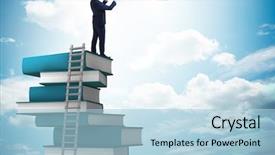  Presentation with financial planning - Beautiful slide set featuring businessman in financial planning business backdrop and a light blue colored foreground