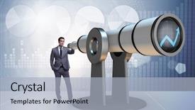  Presentation with financial planning - Slide deck with businessman in financial planning business background and a  colored foreground