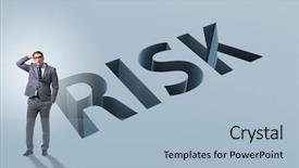 Presentation with risk - PPT theme consisting of businessman in financial risk business background and a light blue colored foreground
