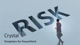  Presentation with risk - Theme featuring businessman in financial risk business background and a light blue colored foreground