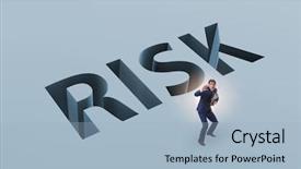  Presentation with risk - Presentation having businessman in financial risk business background and a light blue colored foreground