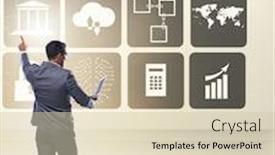  Presentation with fintech financial technology - Theme enhanced with businessman-in-financial-technology-fintech background and a soft green colored foreground