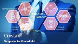  Presentation with fintech financial technology - Audience pleasing PPT layouts consisting of businessman-in-financial-technology-fintech backdrop and a ocean colored foreground