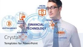  Presentation with fintech financial technology - PPT layouts with businessman-in-financial-technology-fintech background and a light blue colored foreground