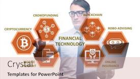  Presentation with fintech financial technology - Presentation theme with businessman-in-financial-technology-fintech background and a coral colored foreground