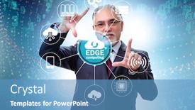  Presentation with fog computing - Presentation theme consisting of businessman-in-fog-and-edge background and a teal colored foreground