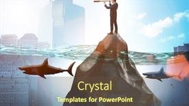  Presentation with forecasting - Slide deck with businessman-in-forecasting-and-business background and a tawny brown colored foreground