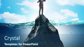  Presentation with forecasting - Colorful PPT theme enhanced with businessman-in-forecasting-and-business backdrop and a ocean colored foreground