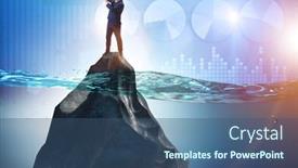  Presentation with forecasting - Presentation design featuring businessman-in-forecasting-and-business background and a ocean colored foreground