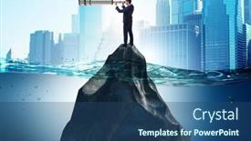  Presentation with forecasting - Cool new slide deck with businessman-in-forecasting-and-business backdrop and a ocean colored foreground