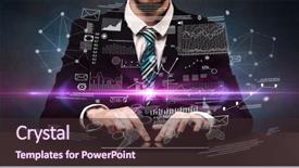  Presentation with formal - Presentation with businessman in formal attire typing background and a wine colored foreground