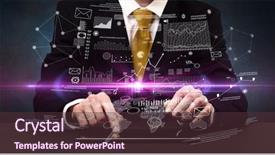  Presentation with formal - Presentation design having businessman in formal attire typing background and a tawny brown colored foreground