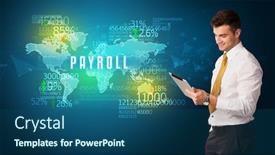 Presentation with payroll - Theme consisting of businessman-in-front background and a ocean colored foreground