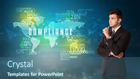  Presentation with compliance - Slides having businessman-in-front background and a ocean colored foreground